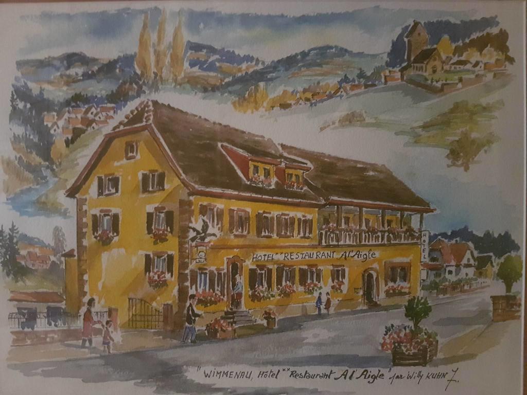 Restaurant A L'Aigle Hotell Wimmenau Exteriör bild